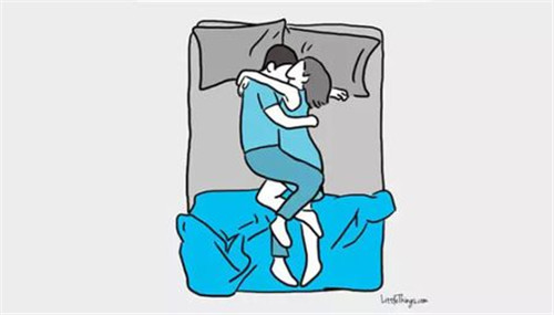 卡通情侣睡觉拥抱姿势图片